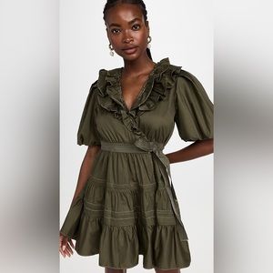 En Saison Gianna Green Puff Gameday Dress